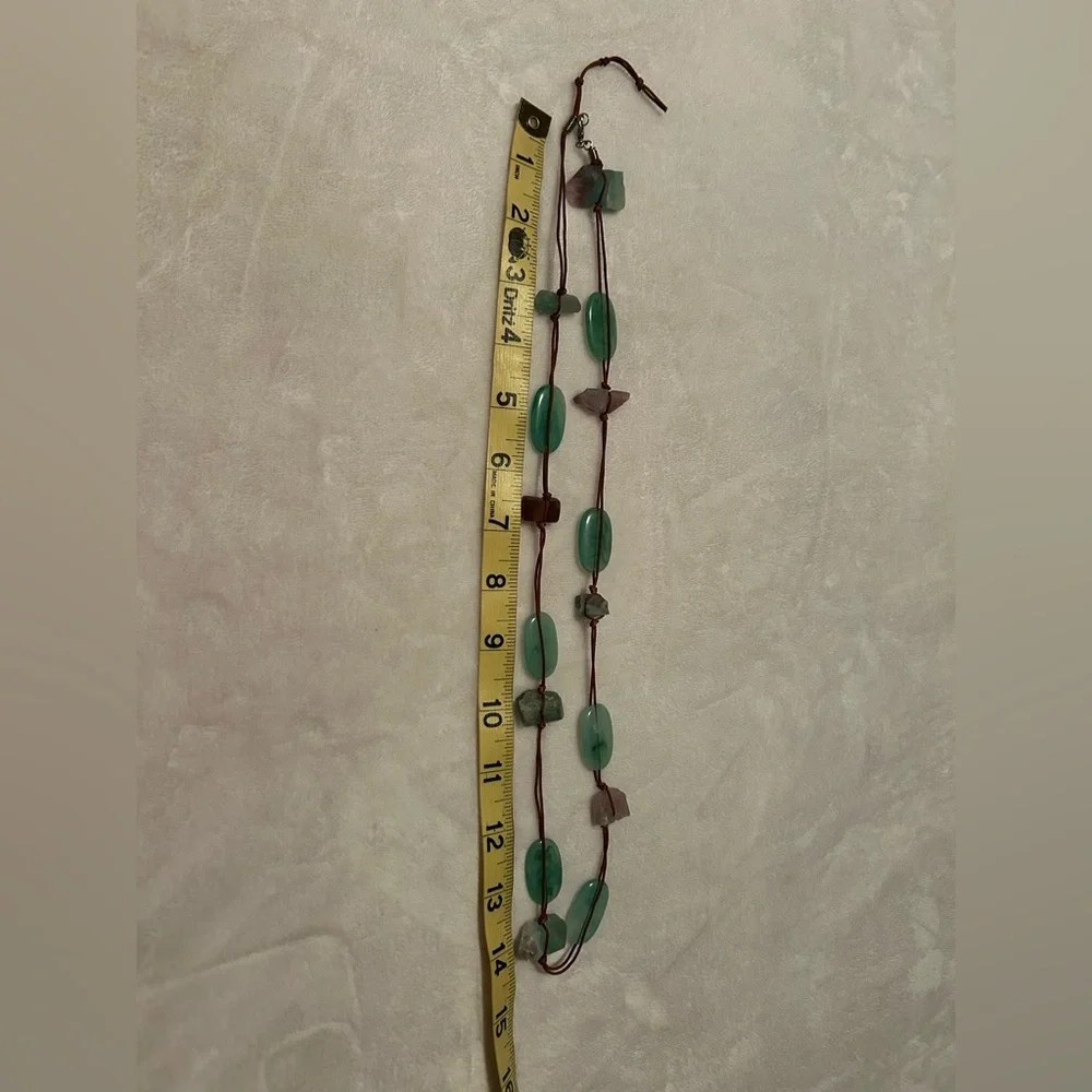 Elegant Green and Purple Beaded Necklace